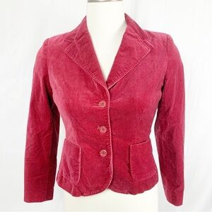 ❤️Style&Co Petite Red/Pink Stretch Velour Blazer Jacket Women’s 6P❤️